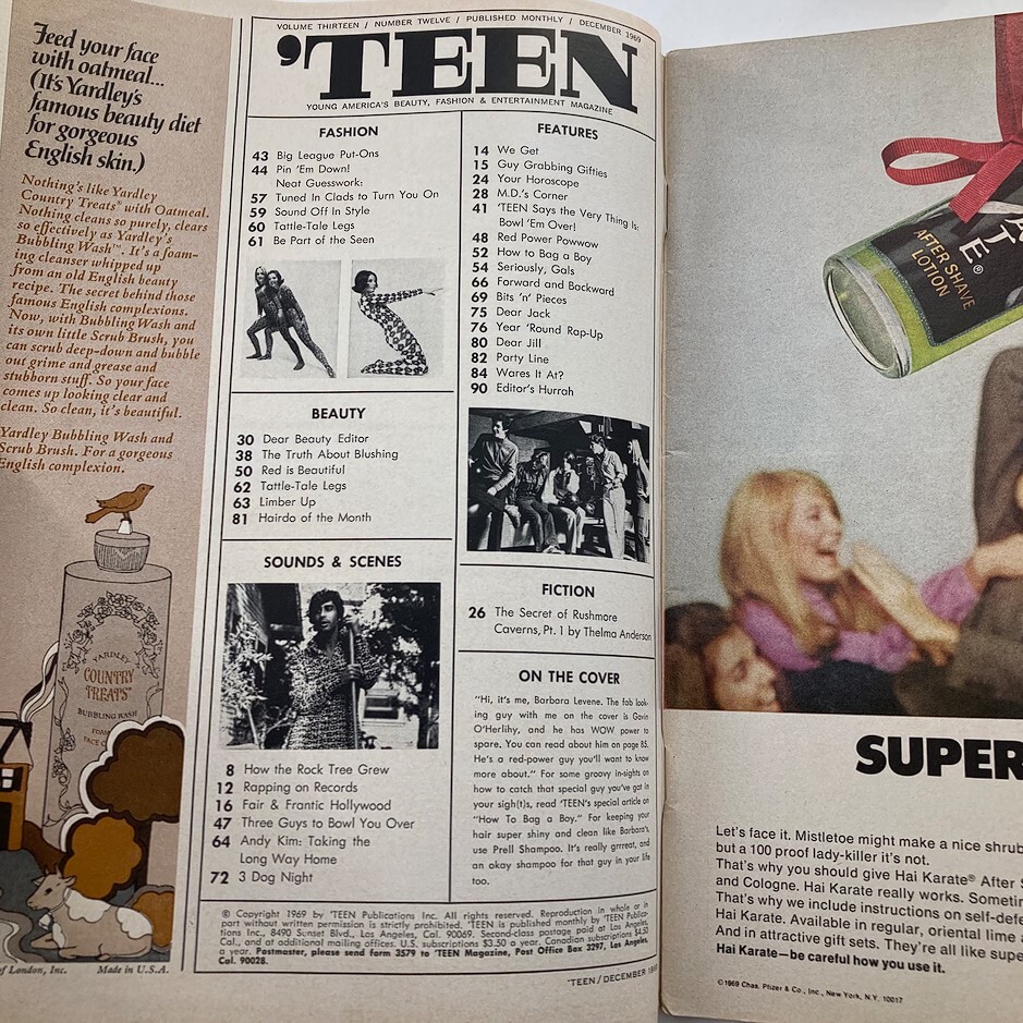 VTG 'Teen Magazine December 1969 Vol 13 #12 Barbara Levene