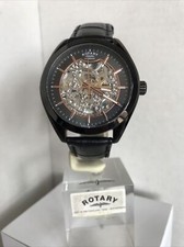 Rotary Men's  Mechanical Automatic Skeleton  B.Leather Strap Watch GS03630/04