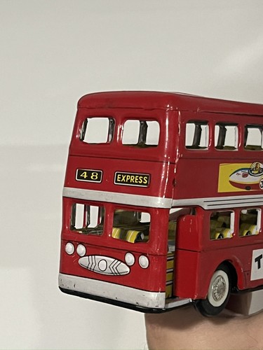 Vintage Metal Tin Friction TOYS Double Decker Bus - Picture 12 of 14