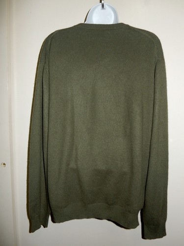 SUÉTER HOMBRE HABITACIÓN CLUB 100% VERDE CACHEMIRA CUELLO EN V MANGA LARGA L - Imagen 5 de 8