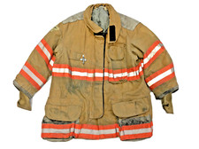 46x32 Janesville Firefighter Turnout Jacket Brown w/ Orange Reflective Tape J970