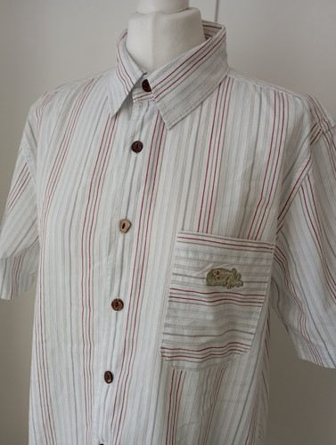 WEIRD FISH Striped short sleeve Shirt Size Small - Picture 3 of 8