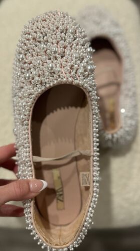 Zara Kids Pearl Flats Size 39 - Picture 4 of 5