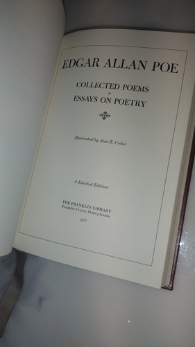 Franklin Library Edgar Allan Poe Poems & Essays 1977 Leather Limited Book Red - Picture 2 of 6