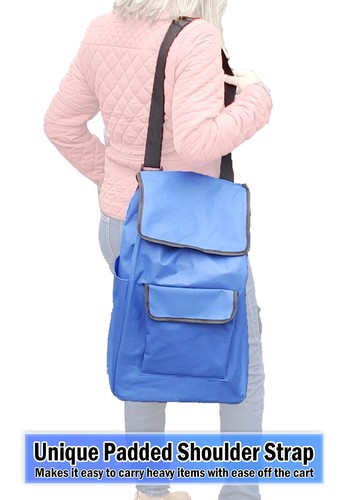 Klappbarer Treppenkletterwagen mit Sitz Tri Wheel Lebensmittelwagen wasserdichte Tasche - Bild 12 von 12