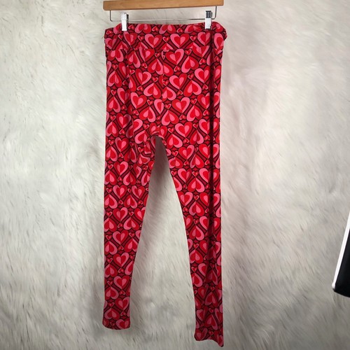 LuLaRoe heart pink and red leggings in tall and curvy - Picture 5 of 6