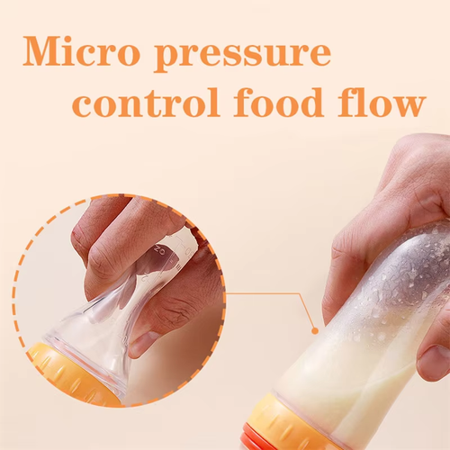 Silicone Baby Bottle with Spoon Squeeze Feeder for Milk Rice Cereal Food UK - Picture 4 of 18