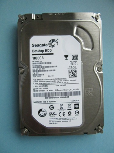 Seagate ST1000DM003 1ER162-541 S4Y 1000GB 1 TB 3,5" HDD CC61 SU 2015 China