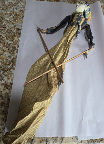 Vintage Indonesian Wayang Golek Wooden Rod Hand Puppet Handcrafted 24" Tall - Picture 16 of 16