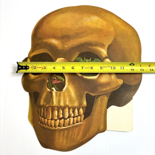 Vintage Halloween Decoration Skull Snake Bat Die Cut Retro Decor C.A. Reed NOS - Picture 11 of 11