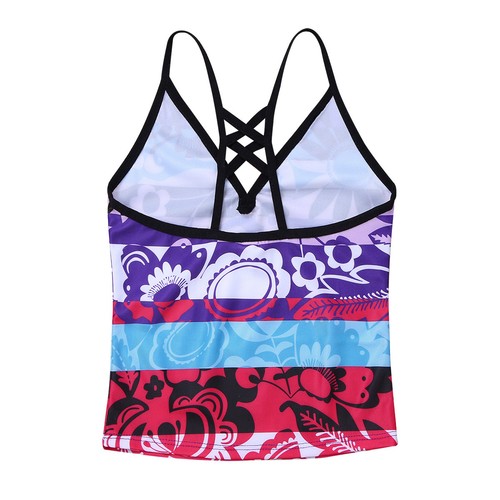 Girl Swimwear Floral Tankini Set Swimsuit Tank Top+Briefs/Shorts Beachwear 4-16Y - Picture 15 of 37