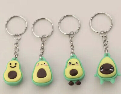 Cute 3D Avocado Keychain 4 pack Vegetable Kids Toy Pendant Smile Face Green New eBay