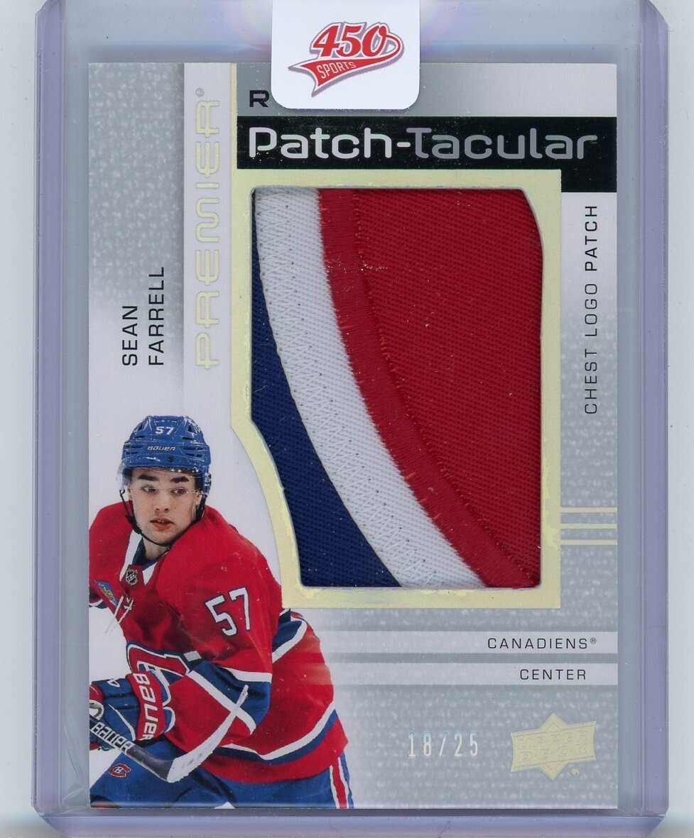 UD Premier 2023/24 - Rookie Patch-Tacular Chest Logo 18/25 - Sean Farrell