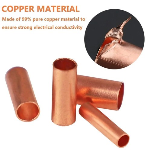 Wire Ferrules Kit Copper Crimp Connector Non Insulated Electrical Butt Terminal - Picture 2 of 16