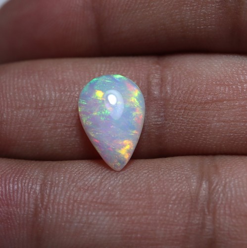 2.5 Cts 14.1x9.6 MM Natural AAA Flashy Multi Fire Ethiopian Opal Pear Cabochon