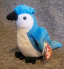 TY "ROCKET" the Blue Jay 1998 Beanie Baby Plush Toy Collectible