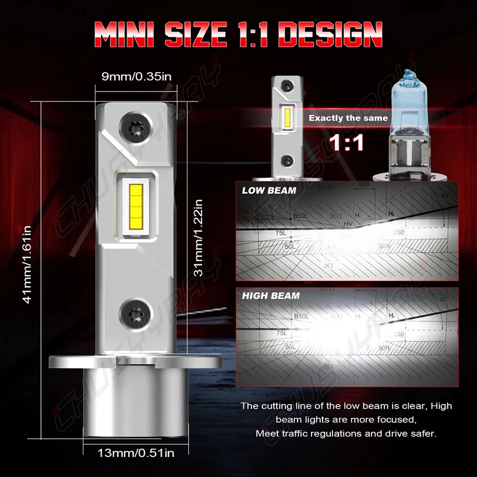 2 bombillas antiniebla LED súper blancas 6000K H3 para Infiniti I35 2002 2003 2004 Foto 3 de 4