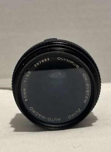 OBIETTIVO OLYMPUS OM-SYSTEM F.ZUIKO 50mm USATO 1:3.5 JAPAN PULITO OTTIME CONDIZIONI - Foto 2 di 9