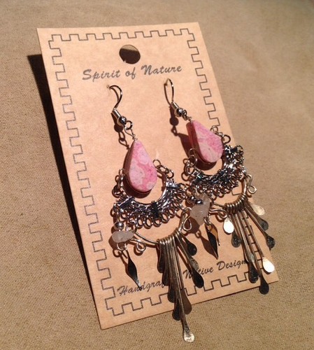 Pendientes hechos a mano de piedras preciosas. - Imagen 3 de 4