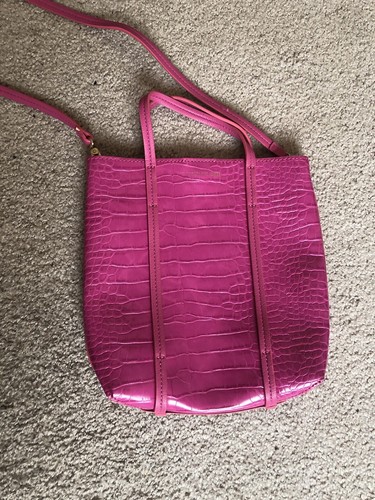 Elizabeth and James pink crossbody purse small tote croc print faux Y2K Style - Picture 3 of 5