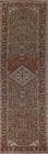 Vintage Tribal Geometri Coral Hamedan Runner Rug 3x10 Wool Handmade Hallway Rug