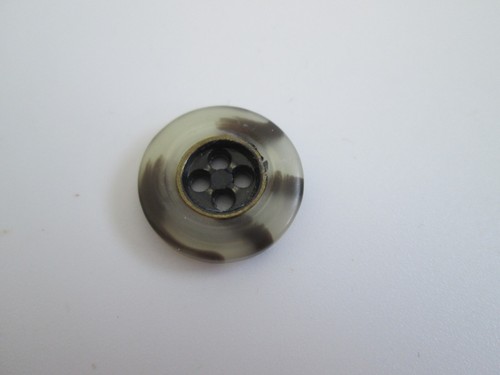 Bottone di ricambio L.L.Bean 4 fori marmorizzato avorio marrone bronzo pantaloni logo - Foto 2 di 3