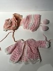 Baby Doll Hats Sweater Handmade Pink 3 Pcs