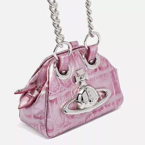 Vivienne Westwood Orb Chain Shoulder Bag Pink outlet New - Picture 1 of 6