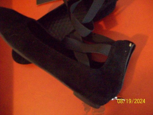 Damenschuhe schwarz Wildleder Mary Janes mit Riemen & Reißverschluss Gr. 8 - Bild 2 von 3