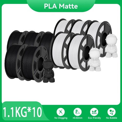PLA Matte 3D Printer Filament 1.75mm+/-0.02mm 5/10Rolls 100% No Bubble Non-toxic - 第 14/18 張圖片