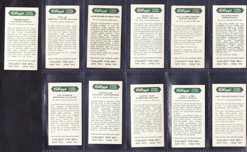 1949 KELLOGGS MOTOR CARS COL & B/W- COMPLETE YOUR SET, SELECT THE CARDS YOU NEED - Picture 102 of 156