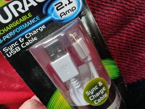 Duracell DUS1339 Solaray LLC Phone Sync & Charge USB Cable Hi-Performance White - Picture 10 of 10