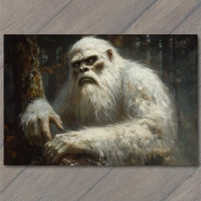 Art Print  Bigfoot Walking at Sunset Majestic Forest Scene Mythical Creature Yet