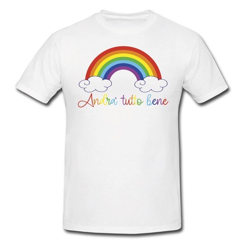 T-Shirt Maglia Maglietta ANDRA' TUTTO BENE ITALIA FIDUCIA OTTIMISMO - 第 10/20 張圖片