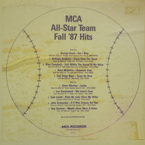 MCA ALL-STAR TEAM FALL '87 HITS 1987 MCA Records Promo Not For Sale LP - Picture 2 of 7