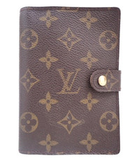 Auth Louis Vuitton Small Ring Agenda Cover Monogram Brown R20005 47381