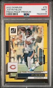 2021 Donruss Justin Fields Rookie Press Proof Premium Gold #79 PSA 9 MINT RC