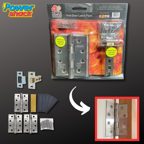 "Paquete de pestillos para puerta contra incendios de alta resistencia con bisagras de 3 x 102 mm x 76 mm ""4 puertas contra incendios" - Imagen 2 de 11