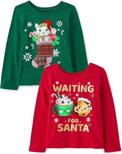 Baby Toddler Girls Long Sleeve Graphic T-Shirt 2-Pack - Picture 9 of 12