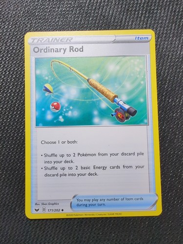 Pokémon TCG Ordinary Rod Sword & Shield 171/202 Regular Uncommon - Picture 1 of 2