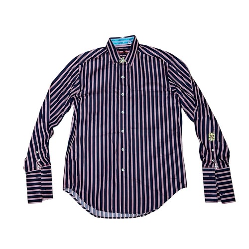 Robert Graham X Casual Collared Button Up Shirt Size M Red White Blue Striped - Picture 4 of 15