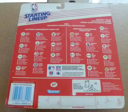 Figura Kenner 1988 alineación inicial SLU Kareem Abdul Jabbar Los Angeles Lakers - Imagen 6 de 6