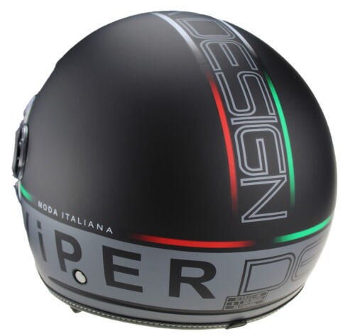 VIPER OPEN FACE RS-V19 SCOOTER MOTORCYCLE HELMET DUAL VISOR UNION ITALY TITANIUM - Picture 22 of 32