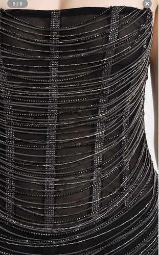NWT Retrofete New York Strapless Embellished Bodycon Bianca Mini Dress Black S - Picture 2 of 9