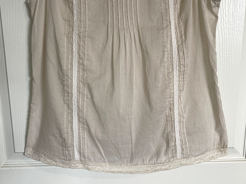 Victorian Style High Neck Lace Sleeveless Top Unbranded Cotton Cottage Prairie - Picture 6 of 9