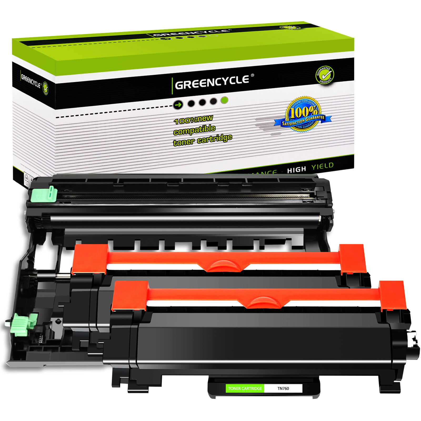 5PK High Yield TN760 Toner for the Brother DCP-L2530DW HL-L2350DW  MFC-L2750DW