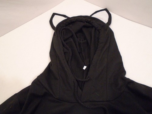 Black Cat hoodie Pullover Top Size child Large 10-12 Ears on Hood Halloween - Picture 3 of 3