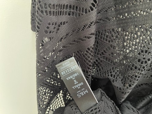 M&S COLLECTION Black Kaftan Top Lace Pool Kimono Cover Up SMALL ❤️ BNWT RRP £25 - Picture 7 of 8