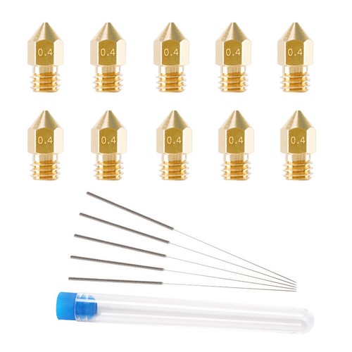 10PCS Brass MK8 Extruder Nozzle 0.4mm 0.6mm Print Head For Ender 1.75mm Printer - Picture 12 of 14