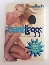 Bare L’eggs Leggs Control Top Pantyhose Ebony Black Size Q Nylon Spandex 145-200